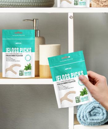 Imagem de Floss Picks HAPPY ECO Double Floss Biodegradável 200 unidades