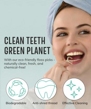 Imagem de Floss Picks HAPPY ECO Double Floss Biodegradável 200 unidades