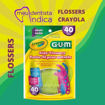 Imagem de Flosser Infantil Crayola GUMFio Dental Infantil com Cabo  40 unidades