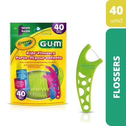 Imagem de Flosser Infantil Crayola GUMFio Dental Infantil com Cabo  40 unidades