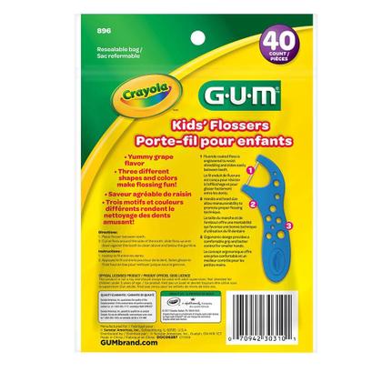 Imagem de Flosser Infantil Crayola GUMFio Dental Infantil com Cabo  40 unidades