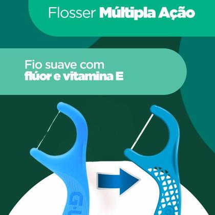 Imagem de Flosser Multiple Action Azul GUMFio Dental Adulto com Cabo  40 unidades