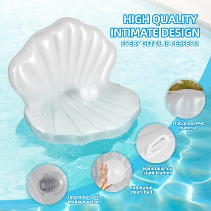 Imagem de Flutuador de piscina inflável Seashell DREMTOY 52 espessado com pérola