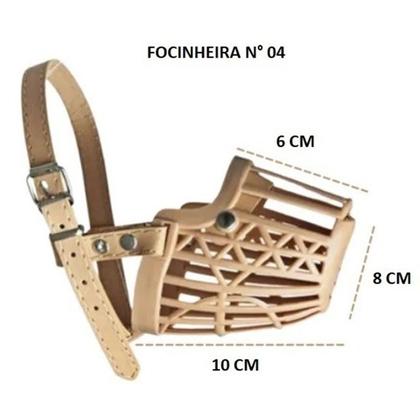 Imagem de Focinheira Plástica Ajustável Cães Cachorros Pets Coleira Passeio Confortável Para Treinamento E Adestramento Tamanho 4 American Pets