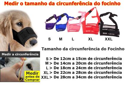 Imagem de Focinheira Regulável Respirável para Cão Pequeno Médio e Grande P M G 2G 3G