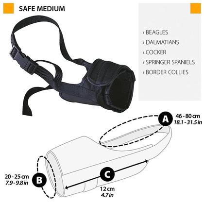 Imagem de Focinheira Safe Acolchoada para Cães - Média - Ferplast