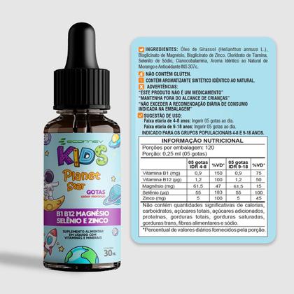 Imagem de Foco Kids Magnesio B1 B12 Selenio Zinco Sabor Morango 30ml Ecomev