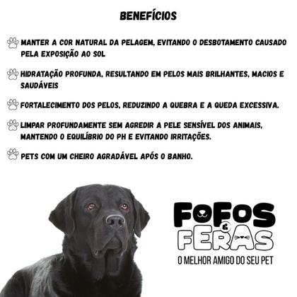 Imagem de Fofos e Feras Shampoo para Pelos Escuros 500ml Para Cães e Gatos Pelos macios e brilhosos