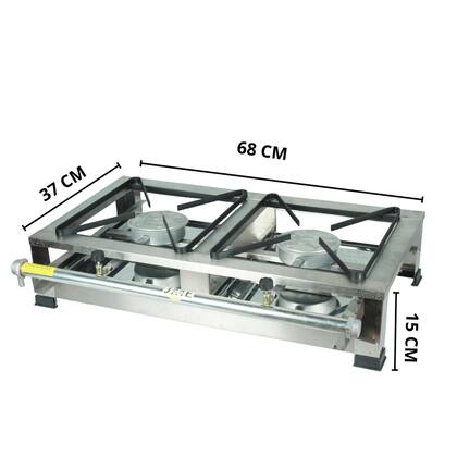 Imagem de Fogão 2 Bocas 100% inox Mesa Alta Presão 30x30