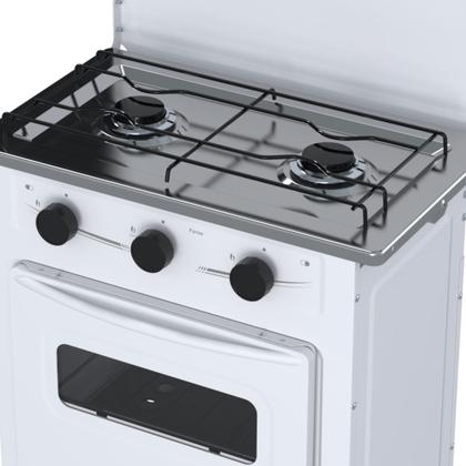 Imagem de Fogao 2 Bocas Venax Gemini Tampa de Metal Branco Gas Glp
