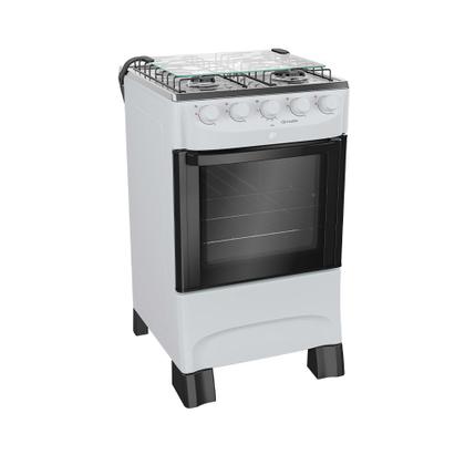 Imagem de Fogão 4 Bocas a Gás Mueller MFI4BB Mesa Inox e Acendimento Automático Branco Bivolt