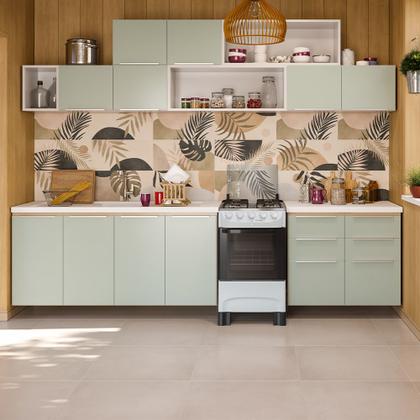 Imagem de Fogão 4 Bocas a Gás Mueller MFI4BB Mesa Inox e Acendimento Automático Branco Bivolt