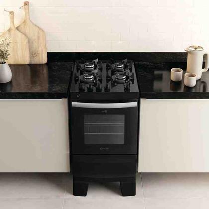 Imagem de Fogão 4 Bocas Agile Glass Bivolt Preto Atlas