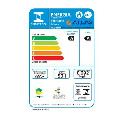 Imagem de Fogão 4 Bocas Atlas Agile Up Glass com Mesa de Vidro e Acendimento Automatico Preto Bivolt