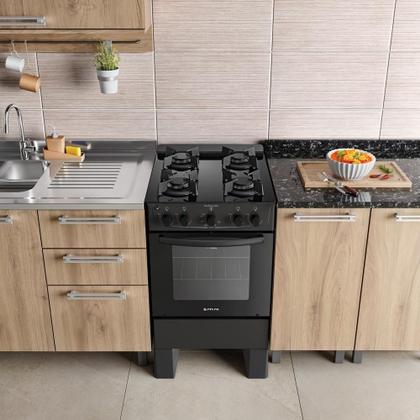 Imagem de Fogão 4 Bocas Atlas Milão Glass Mesa De Inox A Gás Bivolt