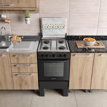 Imagem de Fogão 4 Bocas Atlas Milão Plus Com Mesa De Inox A Gás Bivolt