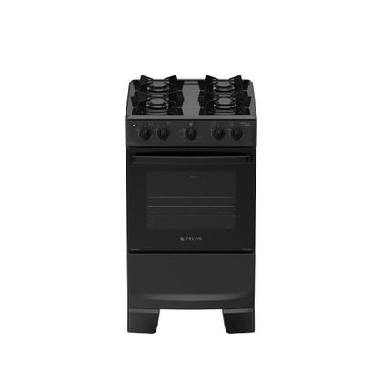 Imagem de Fogão 4 Bocas Atlas Mônaco Lustro Com Mesa De Aço Bivolt Preto