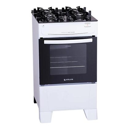 Imagem de Fogão 4 Bocas Atlas Mônaco Plus Branco com Mesa de Vidro Top Glass - Bivolt