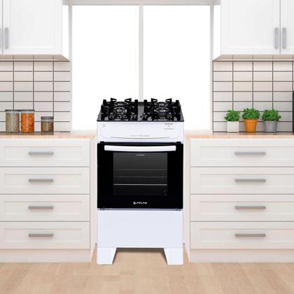 Imagem de Fogão 4 Bocas Atlas Mônaco Plus Branco com Mesa de Vidro Top Glass - Bivolt