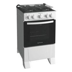 Imagem de Fogão 4 Bocas Atlas Mônaco Plus Branco com Mesa Inox e Acendimento Automático Branco Bivolt