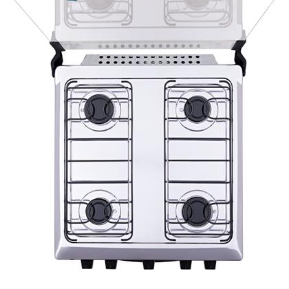 Imagem de Fogão 4 bocas Atlas Mônaco Plus Preto com Acendimento Automático e Mesa Inox