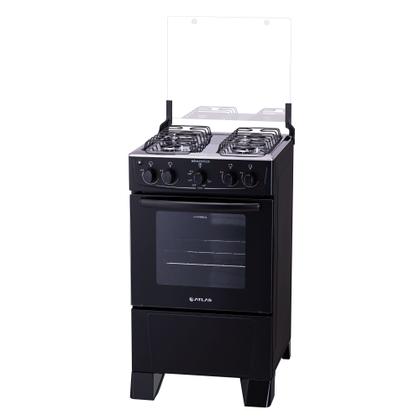 Imagem de Fogão 4 bocas Atlas Mônaco Plus Preto com Acendimento Automático e Mesa Inox