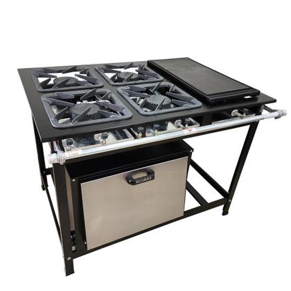 Imagem de Fogão 4 Bocas Cefaz com Forno e Chapa Linha Gold Alta Pressão CFZG-128C
