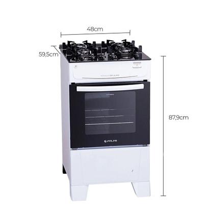 Imagem de Fogão 4 Bocas Com Mesa de Vidro Atlas Mônaco Top Glass Bivolt