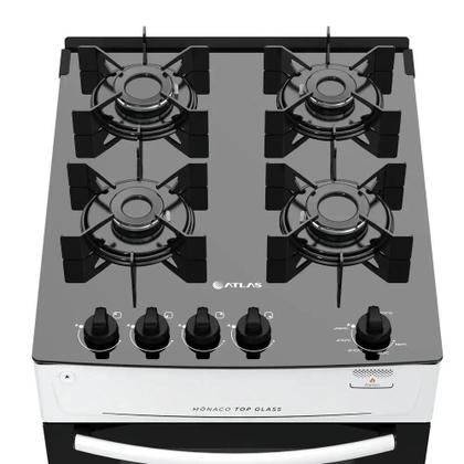 Imagem de Fogão 4 Bocas Com Mesa de Vidro Atlas Mônaco Top Glass Bivolt