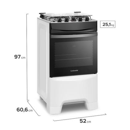 Imagem de Fogão 4 Bocas Continental Branco Automático com TOPLimpaFácil (FC4IB) Premium