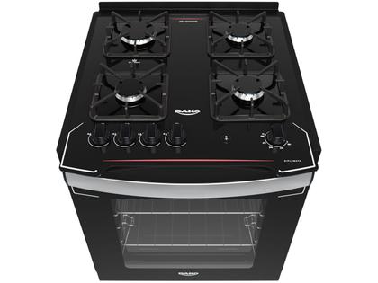 Imagem de Fogão 4 Bocas de Embutir Dako Preto Mesa de Vidro Diplomata