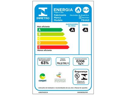 Imagem de Fogão 4 Bocas Electrolux Cinza Duplo Forno com Timer FE4AD