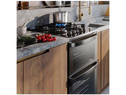 Imagem de Fogão 4 Bocas Electrolux Cinza Duplo Forno com Timer FE4AD