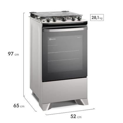 Imagem de Fogao 4 bocas Electrolux Prata Efficient c/mesa inox- bivolt