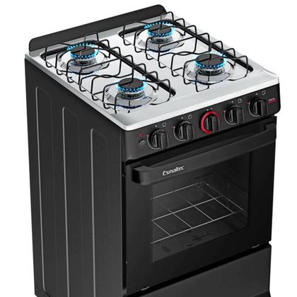 Imagem de Fogão 4 Bocas Esmaltec Ideal Super F4IAP4121 Acendimento Automático Preto Bivolt