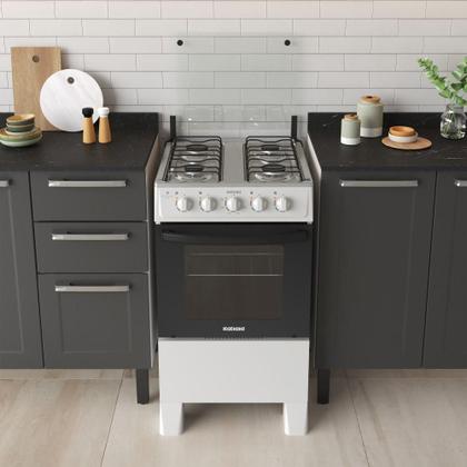 Imagem de Fogão 4 Bocas Itatiaia Branco Star Clean New Com Forno 48L Bivolt Mesa de inox