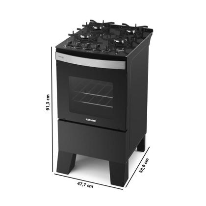 Imagem de Fogão 4 Bocas Itatiaia Itaglass Plus com Acendimento Automático Preto Bivolt  