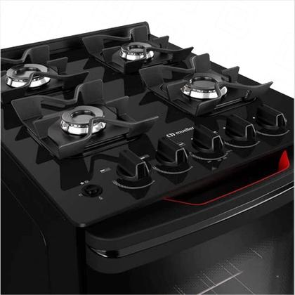 Imagem de Fogão 4 Bocas Mueller MFV4BF Mesa de Vidro Preto Fosco Bivolt