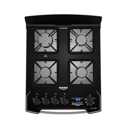 Imagem de Fogão 4 Bocas Preto com Frente em Vidro Espelhado e Timer Digital Dako Diplomata Glass Grill Style Bivolt