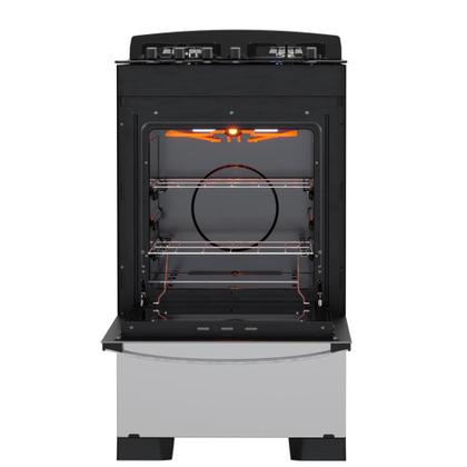 Imagem de Fogão 4 Bocas Preto com Frente em Vidro Espelhado e Timer Digital Dako Diplomata Glass Grill Style Bivolt