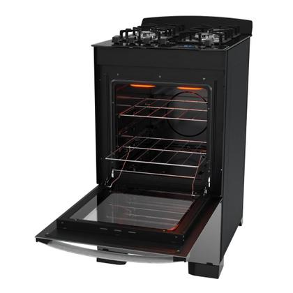 Imagem de Fogão 4 Bocas Preto com Frente em Vidro Espelhado e Timer Digital Dako Diplomata Glass Grill Style Bivolt