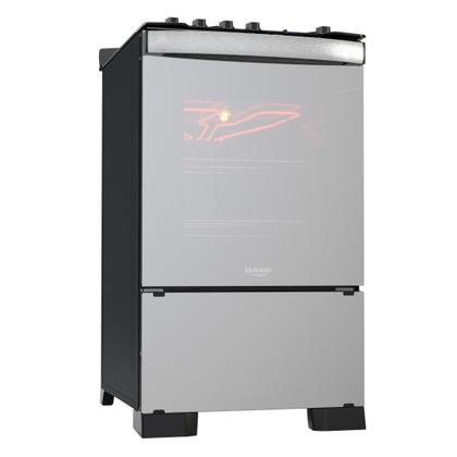 Imagem de Fogão 4 Bocas Preto com Frente em Vidro Espelhado e Timer Digital Dako Diplomata Glass Grill Style Bivolt