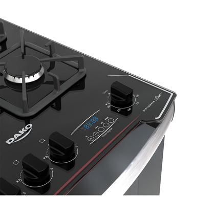 Imagem de Fogão 4 Bocas Preto com Frente em Vidro Preto e Timer Digital Dako Diplomata Grill Bivolt