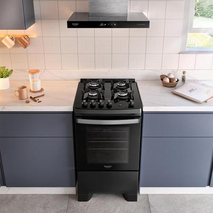 Imagem de Fogão 4 Bocas Preto com Mesa de Vidro Dako Novo Supreme Glass Bivolt