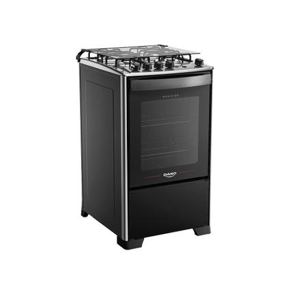 Imagem de Fogão 4 Bocas Preto com Mesa Inox Dako Magister Grill Bivolt