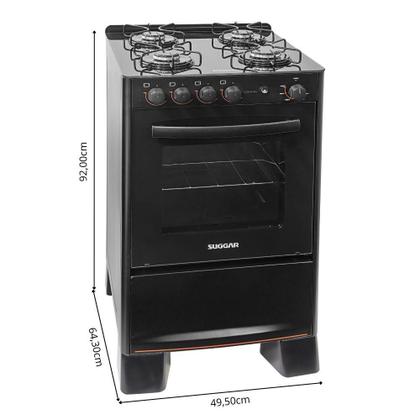 Imagem de Fogão 4 Bocas Suggar Automático Mesa de Vidro Cook Glass Pre