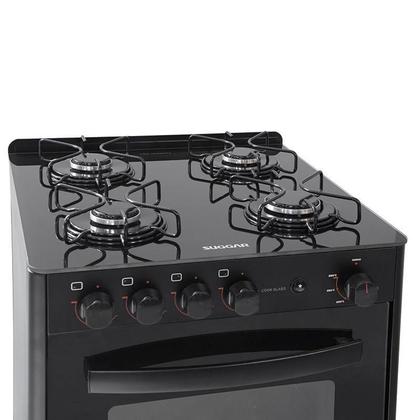 Imagem de Fogão 4 Bocas Suggar Cook Glass Mesa de Vidro Preto Bivolt - Fgvcg410pt