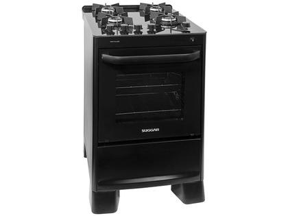 Imagem de Fogão 4 Bocas Suggar de Piso Automático Mesa de Vidro 56L Max Glass