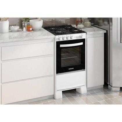 Imagem de Fogão 4 Bocas Suggar Vidro Temperado Cook Glass Branco Bivolt - FGVCG410BR