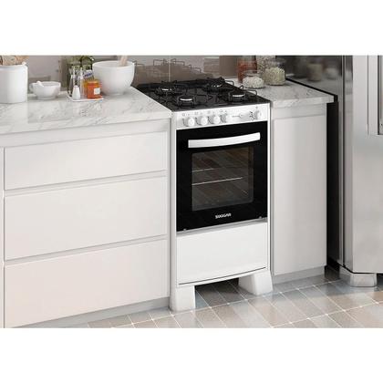 Imagem de Fogão 4 Bocas Suggar Vidro Temperado Cook Glass Branco Bivolt - FGVCG410BR